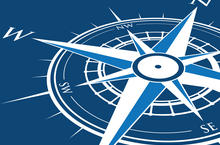 blue compass background